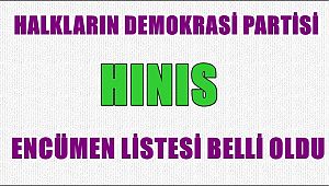 HDP Hınıs Encümen Listesi Belli Oldu
