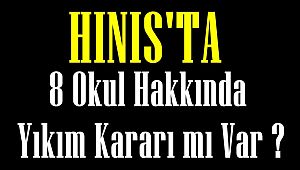 Hınıs'ta 8 Okul Hakkında Yıkım Kararı mı Var?