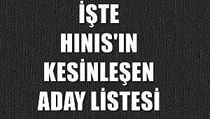 İşte Hınıs'ın Kesinleşen Aday Listesi