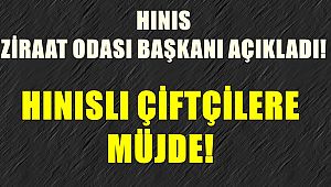 Hınıslı Çiftçilere Müjde!